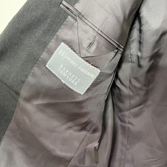 Hickey Freeman Worsted Wool Sport Coat Blazer 2 Button Charcoal Men’s Size 40R - Picture 6 of 13